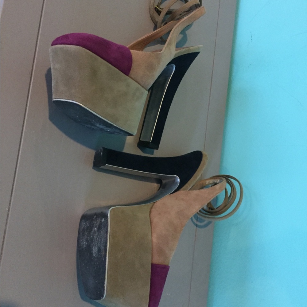 YSL Paris”Obsession” Colorblock Platform Pump - Picture 6 of 8